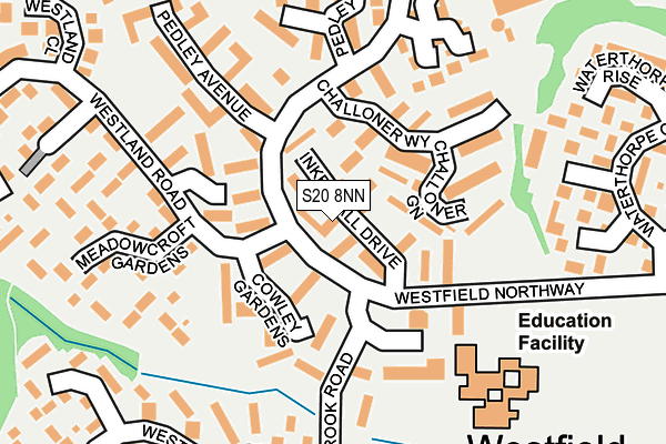 S20 8NN map - OS OpenMap – Local (Ordnance Survey)