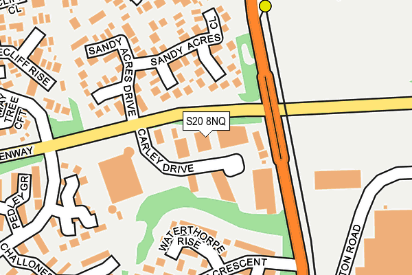 S20 8NQ map - OS OpenMap – Local (Ordnance Survey)