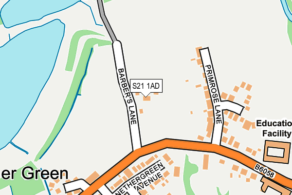 S21 1AD map - OS OpenMap – Local (Ordnance Survey)