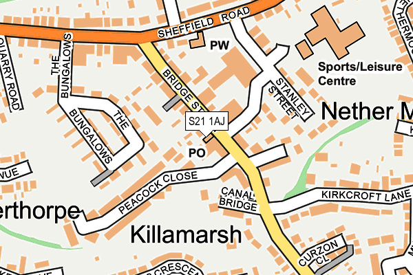 S21 1AJ map - OS OpenMap – Local (Ordnance Survey)