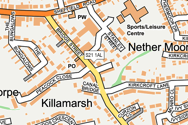 S21 1AL map - OS OpenMap – Local (Ordnance Survey)