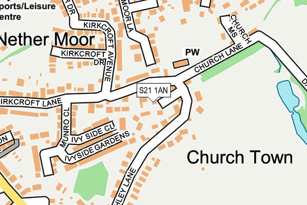 S21 1AN map - OS OpenMap – Local (Ordnance Survey)