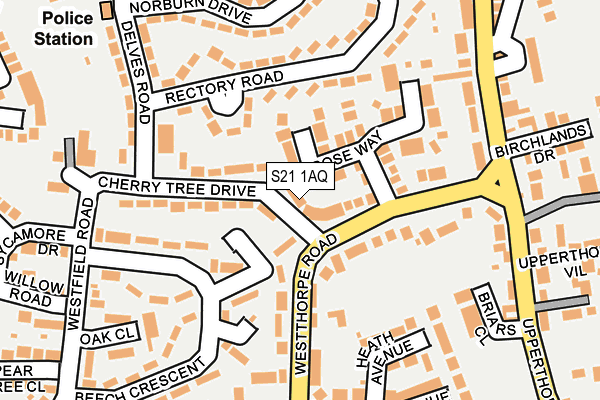 S21 1AQ map - OS OpenMap – Local (Ordnance Survey)