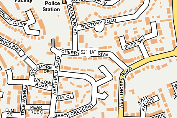 S21 1AT map - OS OpenMap – Local (Ordnance Survey)