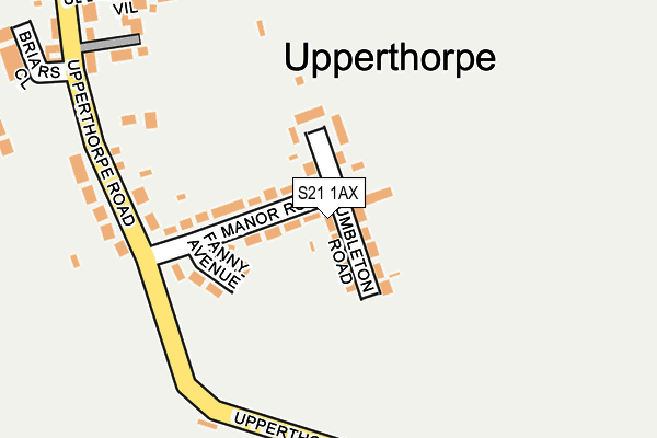 S21 1AX map - OS OpenMap – Local (Ordnance Survey)