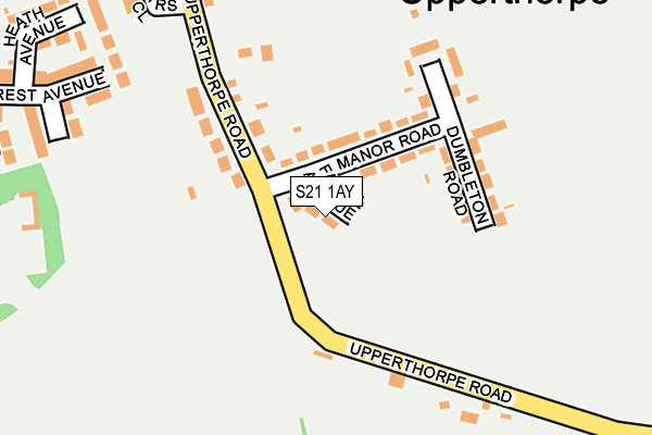 S21 1AY map - OS OpenMap – Local (Ordnance Survey)