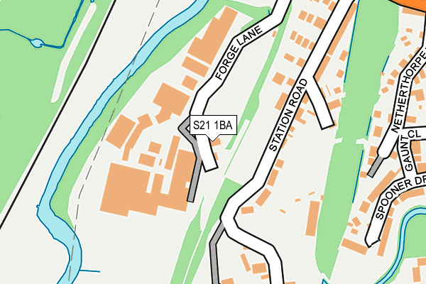 S21 1BA map - OS OpenMap – Local (Ordnance Survey)