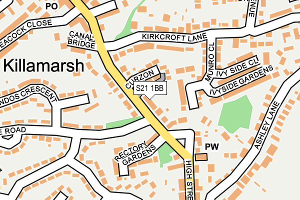 S21 1BB map - OS OpenMap – Local (Ordnance Survey)