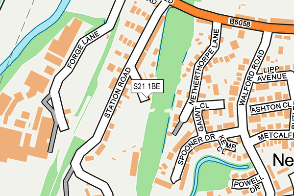 S21 1BE map - OS OpenMap – Local (Ordnance Survey)