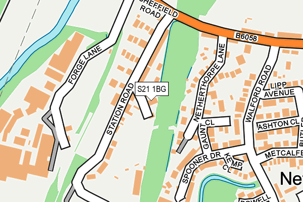 S21 1BG map - OS OpenMap – Local (Ordnance Survey)
