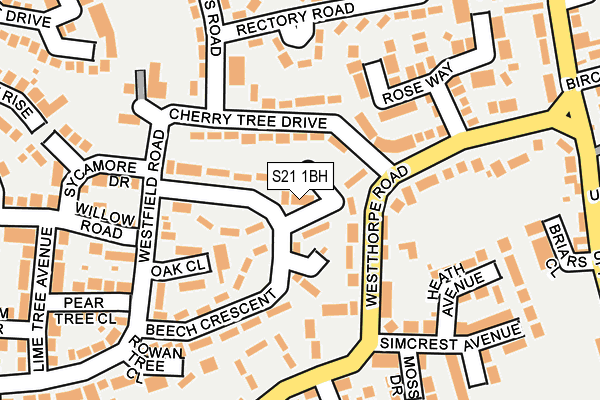 S21 1BH map - OS OpenMap – Local (Ordnance Survey)