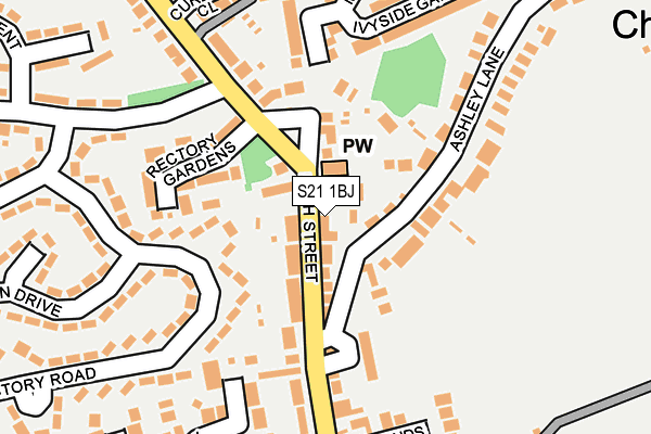 S21 1BJ map - OS OpenMap – Local (Ordnance Survey)