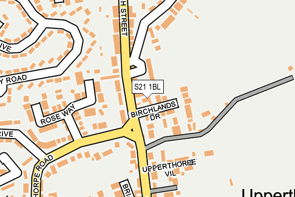 S21 1BL map - OS OpenMap – Local (Ordnance Survey)