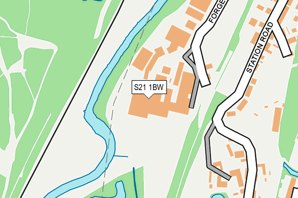 S21 1BW map - OS OpenMap – Local (Ordnance Survey)