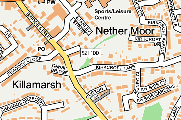 S21 1DD map - OS OpenMap – Local (Ordnance Survey)