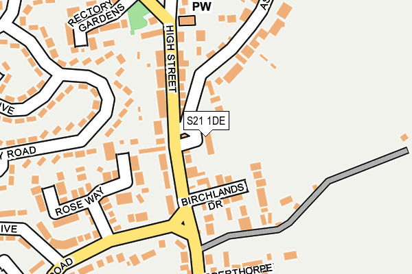 S21 1DE map - OS OpenMap – Local (Ordnance Survey)