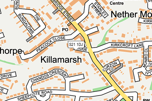 S21 1DJ map - OS OpenMap – Local (Ordnance Survey)