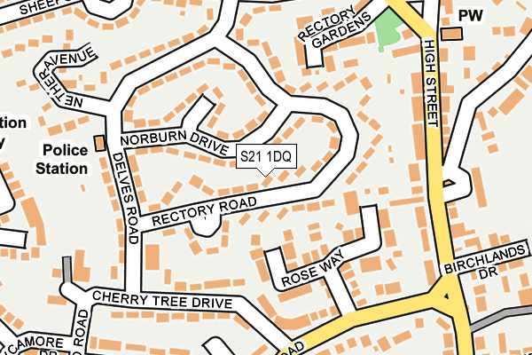 S21 1DQ map - OS OpenMap – Local (Ordnance Survey)