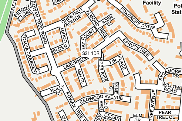 S21 1DR map - OS OpenMap – Local (Ordnance Survey)