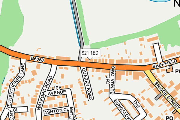 S21 1ED map - OS OpenMap – Local (Ordnance Survey)