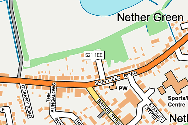 S21 1EE map - OS OpenMap – Local (Ordnance Survey)