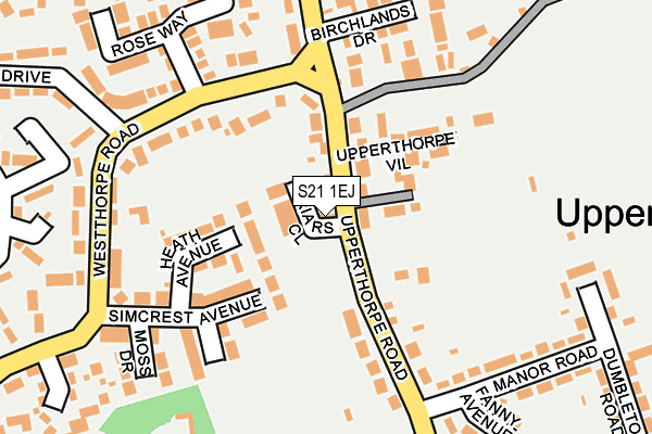 S21 1EJ map - OS OpenMap – Local (Ordnance Survey)