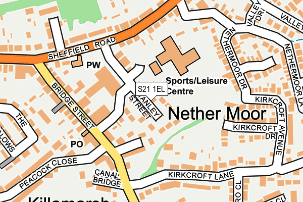 S21 1EL map - OS OpenMap – Local (Ordnance Survey)