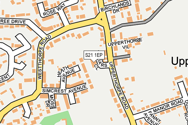 S21 1EP map - OS OpenMap – Local (Ordnance Survey)