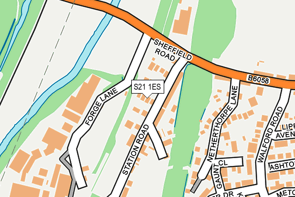 S21 1ES map - OS OpenMap – Local (Ordnance Survey)