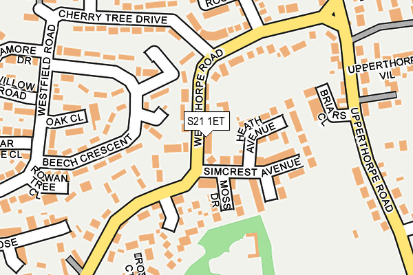 S21 1ET map - OS OpenMap – Local (Ordnance Survey)