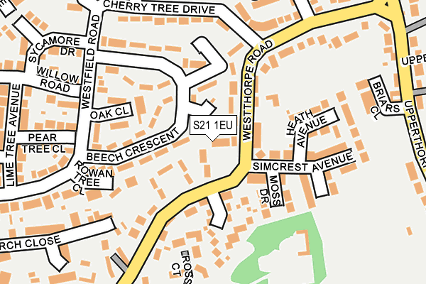 S21 1EU map - OS OpenMap – Local (Ordnance Survey)