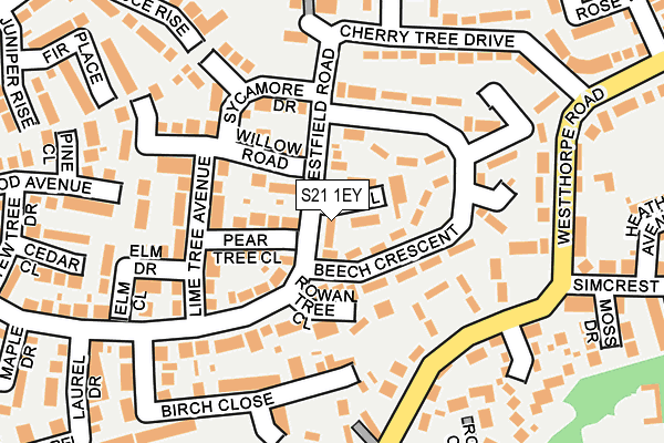S21 1EY map - OS OpenMap – Local (Ordnance Survey)
