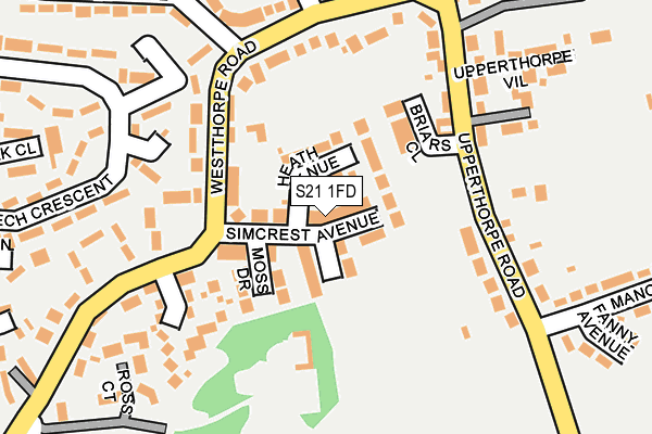 S21 1FD map - OS OpenMap – Local (Ordnance Survey)