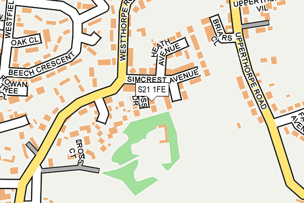 S21 1FE map - OS OpenMap – Local (Ordnance Survey)