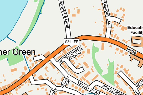 S21 1FF map - OS OpenMap – Local (Ordnance Survey)