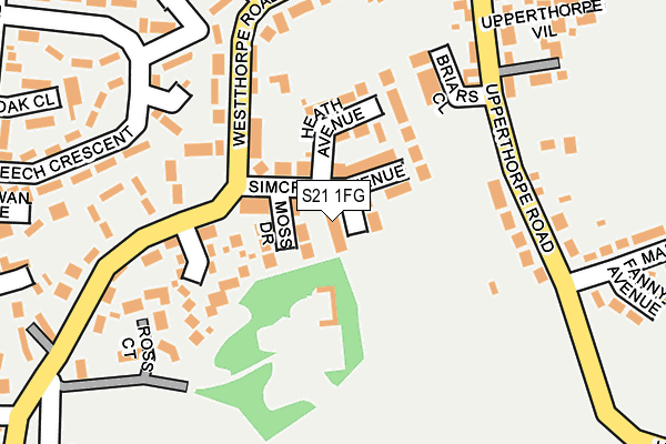 S21 1FG map - OS OpenMap – Local (Ordnance Survey)