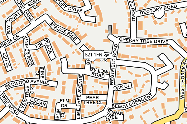 S21 1FN map - OS OpenMap – Local (Ordnance Survey)