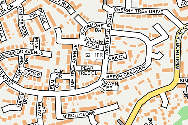 S21 1FR map - OS OpenMap – Local (Ordnance Survey)