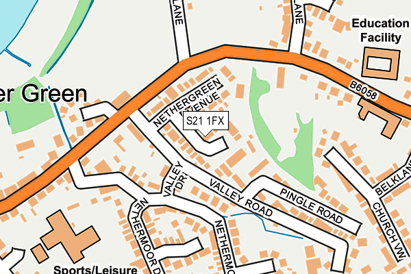 S21 1FX map - OS OpenMap – Local (Ordnance Survey)