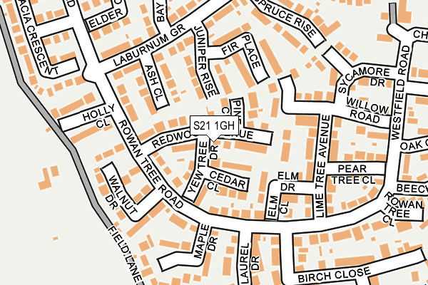 S21 1GH map - OS OpenMap – Local (Ordnance Survey)