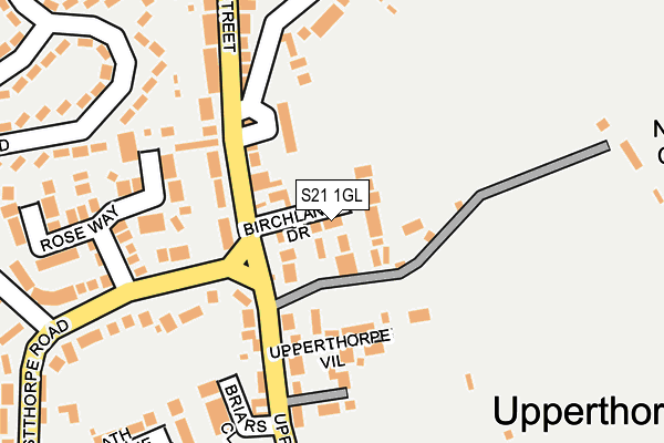 S21 1GL map - OS OpenMap – Local (Ordnance Survey)