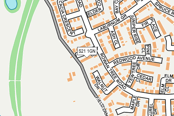 S21 1GN map - OS OpenMap – Local (Ordnance Survey)