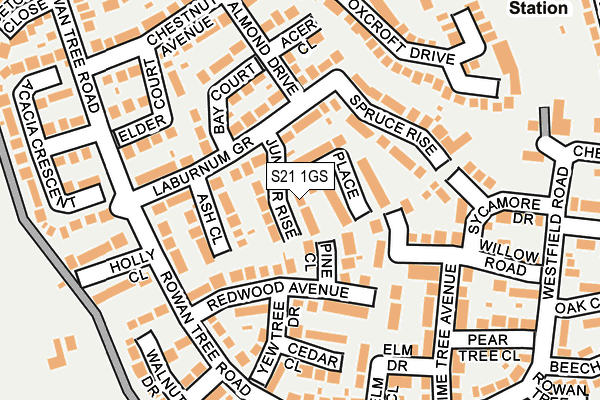 S21 1GS map - OS OpenMap – Local (Ordnance Survey)