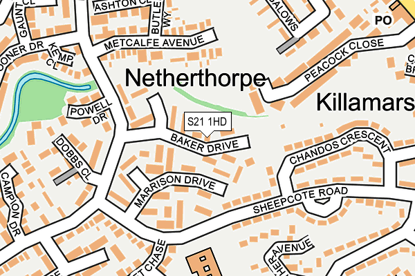 S21 1HD map - OS OpenMap – Local (Ordnance Survey)