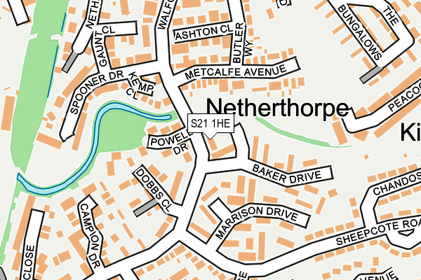 S21 1HE map - OS OpenMap – Local (Ordnance Survey)