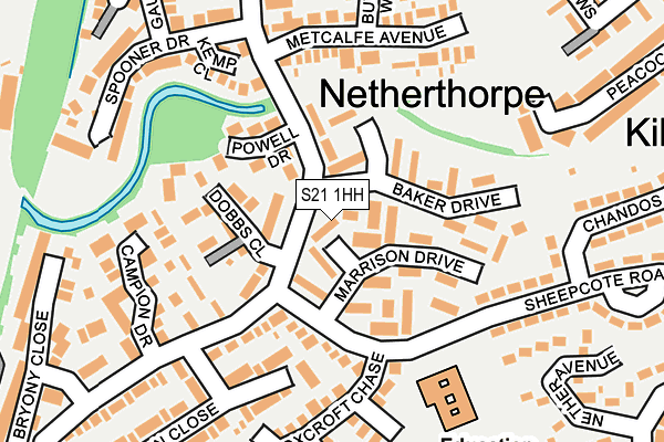 S21 1HH map - OS OpenMap – Local (Ordnance Survey)