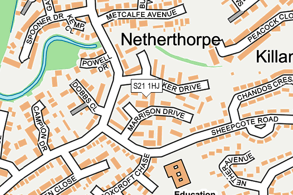 S21 1HJ map - OS OpenMap – Local (Ordnance Survey)