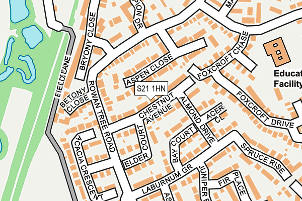 S21 1HN map - OS OpenMap – Local (Ordnance Survey)