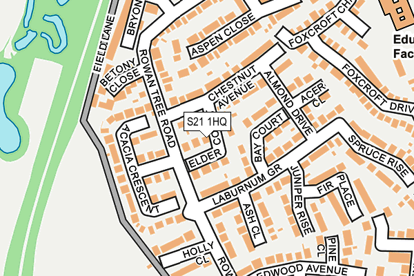 S21 1HQ map - OS OpenMap – Local (Ordnance Survey)