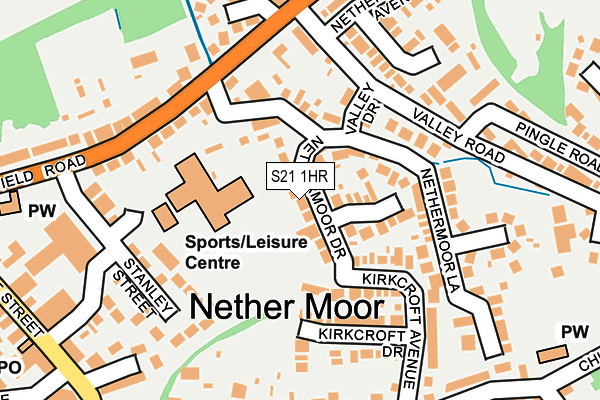 S21 1HR map - OS OpenMap – Local (Ordnance Survey)